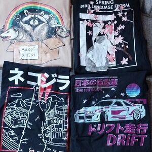 Unisex ROMWE Graphic Short Sleeve Tees SET OF 4 - Men's S Women's M